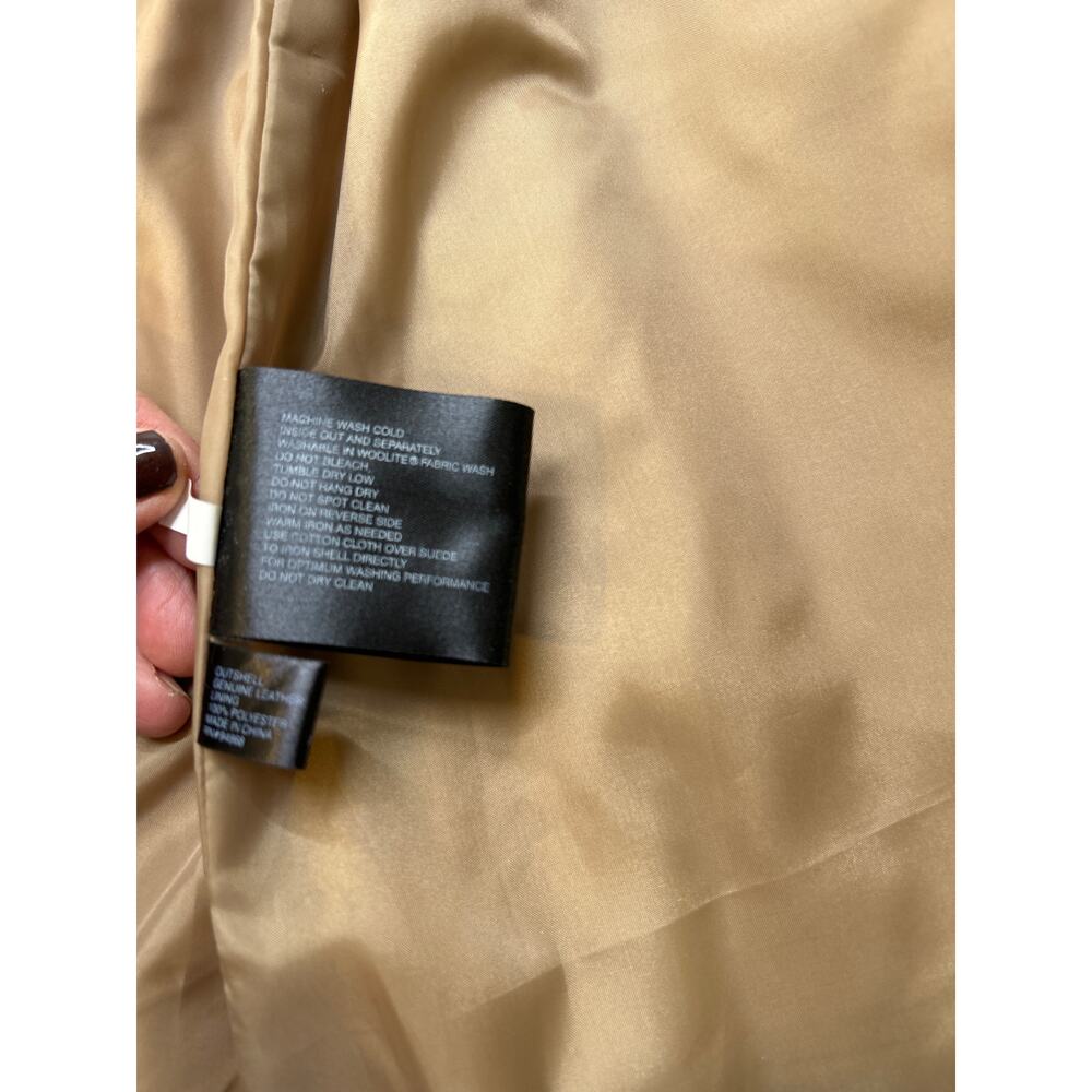 Bernardo Vintage Y2K women's genuine leather suede jacket in camel. Size XL - Picture 6 of 6